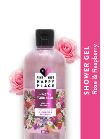 Buy Find Your Happy Place - Wrapped In Your Arms Shower Gel Blush Rose & Raspberry, Sulfate-free 300ml - Purplle