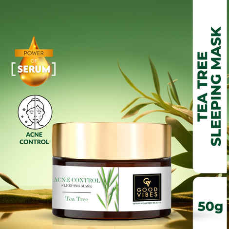 Buy Good Vibes Acne Control Tea Tree Sleeping Mask with Power of Serum - 50 gm - Purplle