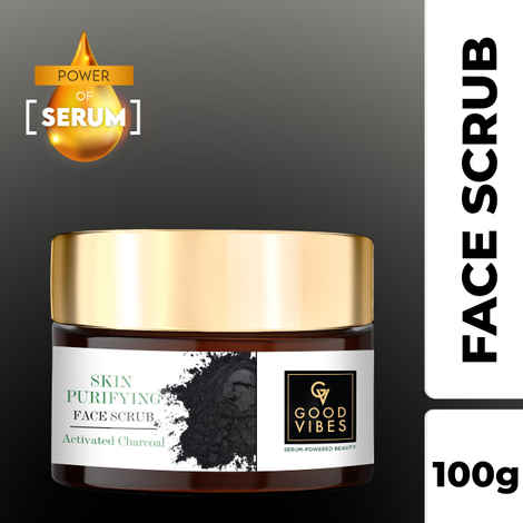 Buy Good Vibes Activated Charcoal Skin Purifying Face Scrub (100 gm) - Purplle