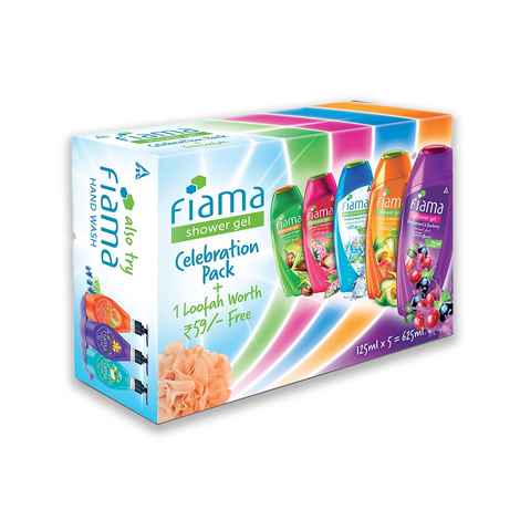 Buy Fiama Celebration Pack with 5 Unique Body Wash Shower Gels, 625ml (125ml Pack of 5) Bodywash for Women & Men with Skin Conditioners - Purplle