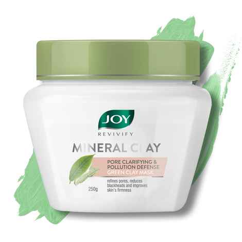 Buy Joy Revivify Green Clay Mask | Pore Clarifying and Pollution Defense Mask | With Green Tea, Hyaluronic Acid, Jojoba Seed Oil & Lemongrass Oil | No Parabens | For All Skin Types | Clay Face Mask, 250 gm - Purplle
