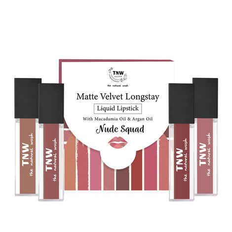 Buy TNW The Natural Wash Matte Velvet Longstay Liquid Lipstick- Nude Squad with Macadamia Oil and Argan Oil | Transferproof | Pigmented | Nude Shades - Purplle