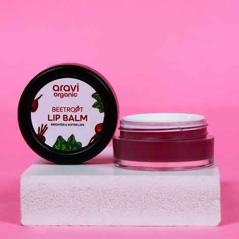 Aravi Organic Beetroot Lip Balm with Shea & Cocoa Butter | Protects & Nourishes Dry, Chapped Lips | Soothes & Hydrates for Soft, Healthy Lips | Natural Lip Care for Men & Women – 8 gm