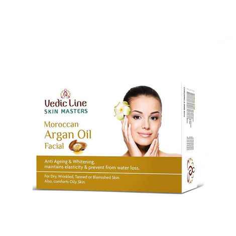 Buy Vedicline Skin Masters Moroccan Argan Oil Facial Kit, Minimizes Signs of Ageing, Wrinkles, Fine Lines & Dark Spots With Argan Oil, Sesame & Almond oil for Radiant Glow, Pack of 6, 312 ml - Purplle