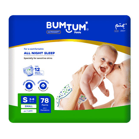 Buy Bumtum Baby Diaper Pants with Double Layer Leakage Protection - 4 to 8 Kg (78 Count, Small, Pack of 1) - Purplle