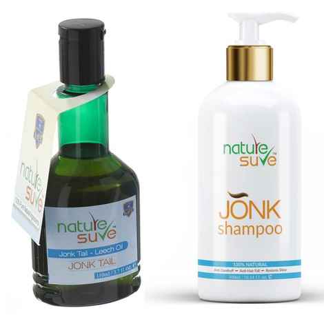 Buy Nature Sure Combo Jonk Tail Leech Oil (110 ml) & Jonk Shampoo Hair Cleanser for Men & Women (300 ml) - Purplle