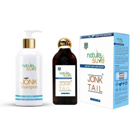 Buy Nature Sure Combo Jonk Tail Leech Oil (150 ml) & Jonk Shampoo Hair Cleanser for Men & Women (300 ml) - Purplle