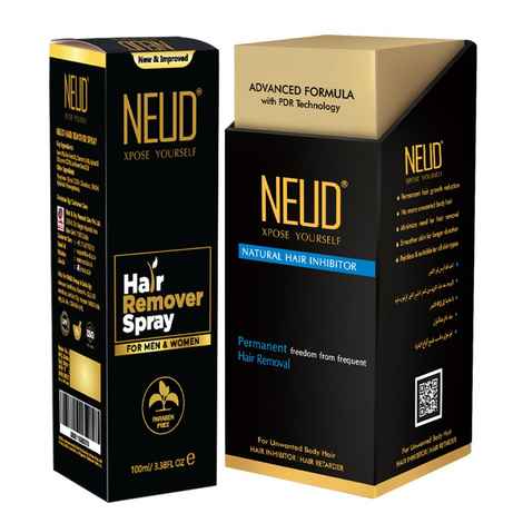Buy NEUD Combo Hair Remover Spray 100 ml and Natural Hair Inhibitor 80 gm for Men and Women - Purplle