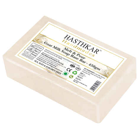 Buy Hasthkar Handmades Soap Base Bar For Soap Making Goat Milk Melt & Pour Clear Transparent Glycerine Soap base | SLS & SLES Paraben Free | 450Gm - Purplle