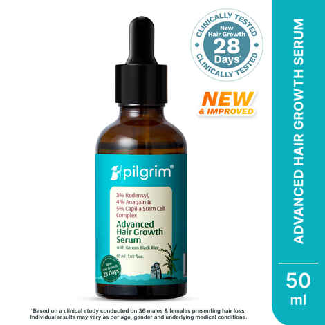 Pilgrim Redensyl + Anagain Advanced Hair Growth Serum with Green Tea |All Hair Types | For Women & Men | Discover Thick and Dense Hair | Vegan (50 ml)