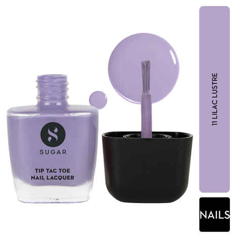 Buy SUGAR Cosmetics Tip Tac Toe Nail Lacquer Classic | Long-lasting, 100% Chip-resistant & Glossy Finish | 9 ml - 11 Lilac Lustre - Purplle