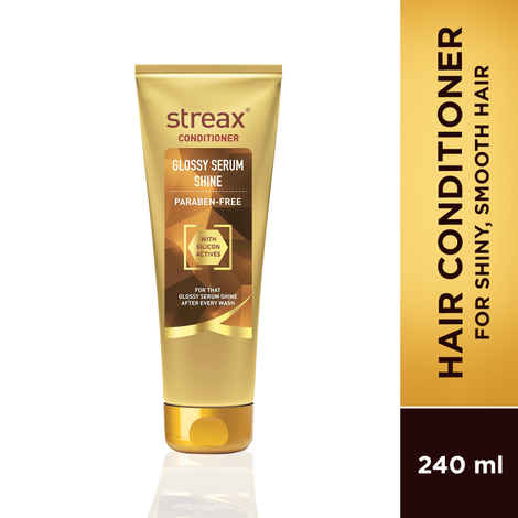 Buy Streax Glossy Serum Shine Hair Conditioner for Women & Men| For Dull & Dry Hair| With Silicon Actives for Shiny Hair and Frizz Control| Paraben free - 240 ml - Purplle