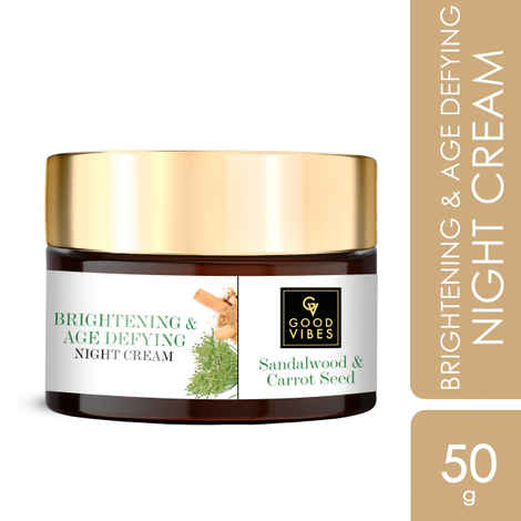 Buy Good Vibes Sandalwood + Carrot Seed Brightening + Age Defying Night Cream | Radiance | No Parabens, No Sulphates, No Mineral Oil (50 gm) - Purplle