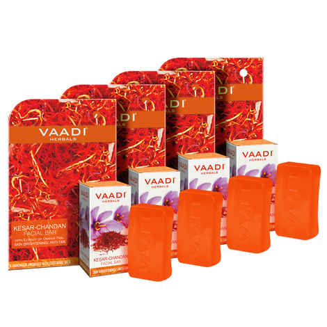 Vaadi Herbals Kesar Chandan Facial Bar with Extract Orange Peel (25 g) (Pack of 4)