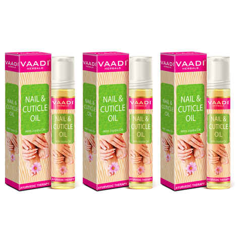 Buy Vaadi Herbals Value Pack Of 3 Nail & Cuticle Oil With Jojoba Oil (10 ml x 3) - Purplle