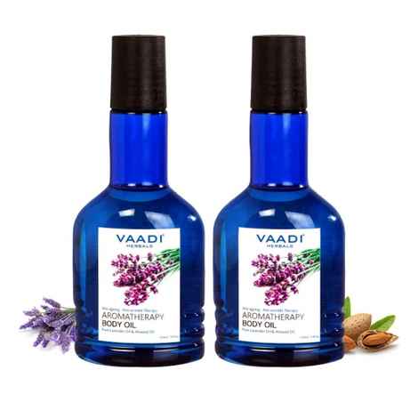 Buy Vaadi Herbals Pack Of 2 Aromatherapy Body Oil-Lavender & Almond Oil (110 ml X 2) - Purplle