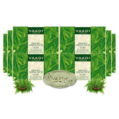 Buy Vaadi Herbals Pack of 12 Neem Patti Soap - Contains pure Neem leaves (12 x 75 g) - Purplle