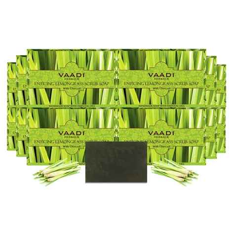 Buy Vaadi Herbals Pack of 12 ENTICING LEMONGRASS SCRUB SOAP (12 x 75 g) - Purplle