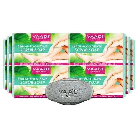 Buy Vaadi Herbals Pack of 12 Elbow-Foot-Knee Scrub Soap with Almond & Walnut Scrub (12 x 75 g) - Purplle