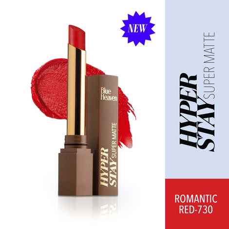 Buy Blue Heaven Hyperstay Super Matte Lipstick -Romantic Red, 730, 2.2 gm - Purplle