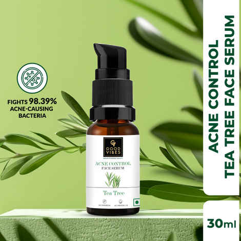 Good Vibes Acne-Control Tea Tree Face Serum | Balances Oil Production | Lightweight Formula | Hydrates and Nourishes (30 ml)