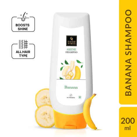 Buy Good Vibes Banana Shine Shampoo | Nourishing, Moisturizing |No Parabens, No Animal Testing (200 ml) - Purplle