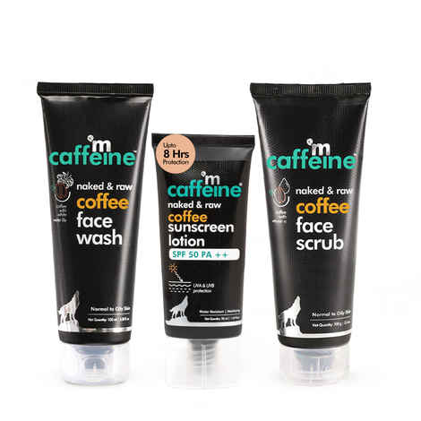 Buy mCaffeine Pollution & Sun Protection SPF 50++ Coffee Regime - Combo of 3 - Purplle