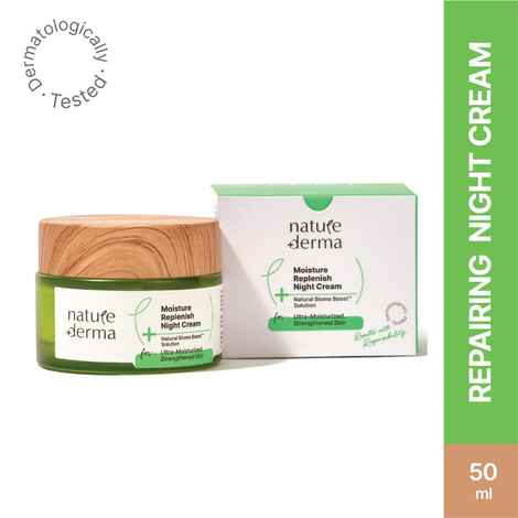 Buy Nature Derma Moisture Replenish Night Cream with Natural Biome-Boosta„¢ Solution for Ultra-Moisturized, Strengthened Skin 50ml - Purplle