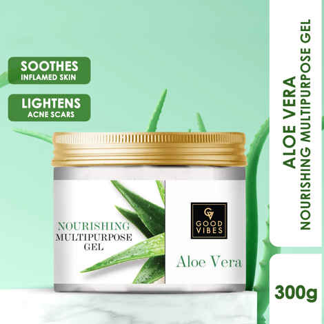 Buy Good Vibes Aloe Vera Nourishing Multipurpose Gel |Anti-Acne, Ageing | With Neem | No Parabens, No Sulphates, No Mineral Oil, No Animal Testing (300 gm) - Purplle