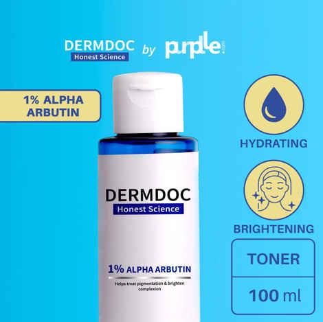 Buy DERMDOC by Purplle Skin Glowing Face Toner with Alpha Arbutin (100ml) | toner for face | hydrating toner | skin brightening - Purplle