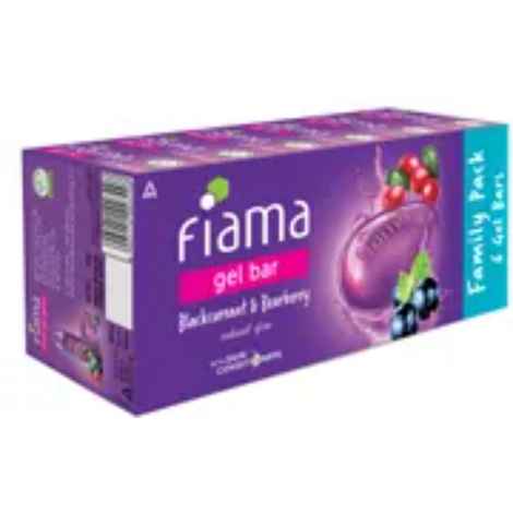 Buy Fiama Gel Bar Blackcurrant and Bearberry, with skin conditioners for moisturized skin 125g soap (Pack of 6) - Purplle