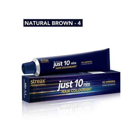 Buy Streax Professional Just 10 hair colourant cream Natural Brown (60 gm) - Purplle