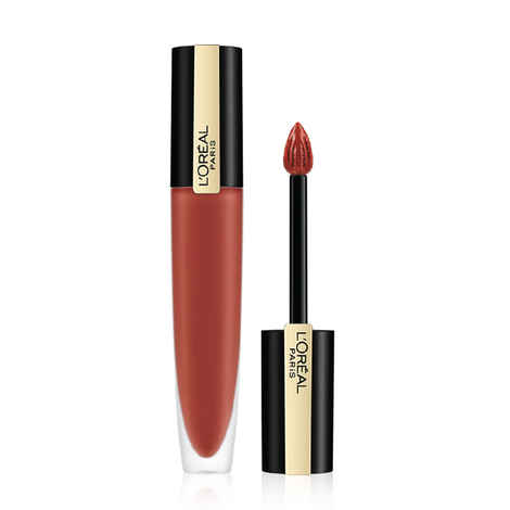 Buy L'Oreal Paris Lipstick, Liquid Format with Matte Finish, Oil-In-Water Formula, Breathable and Lightweight Feel, Non-Flaking, 144 I Conquer, 7 ml - Purplle
