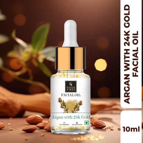 Buy Good Vibes Argan With 24K Gold Facial Oil (10 ml) - Purplle