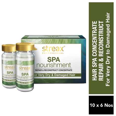 Buy Streax Professional Spa Nourishment Repair & reconstruct Concentrate, For Dry Damaged Hair, (60 ml) - Purplle