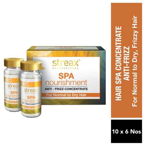 Buy Streax Professional Spa Nourishment Anti-Frizz Concentrate, For Normal to Dry Hair, (60 ml) - Purplle