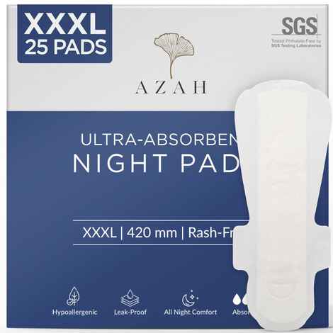 Buy Azah Ultra-Absorbent Disposable Period Panties | Heavy Flow Period Panties | 360 Leak-Proof | Overnight Napkins | 600ml Absorption | Postpartum Panty | Soft & Breathable | Flexible Waistband (Pack of 6) - Purplle