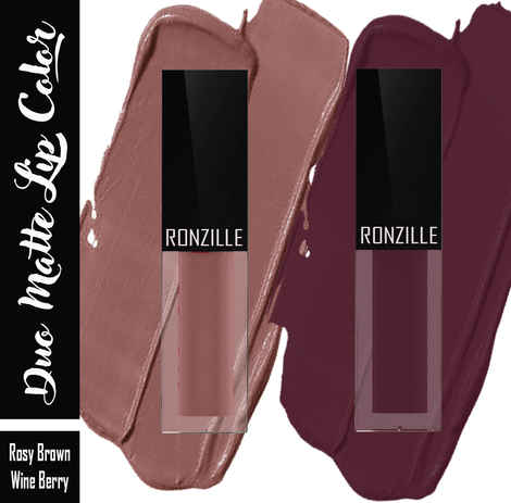 Buy Ronzille Lightweight Duo Liquid Lipstick Infused with Jojoba oil and Vitamin E -09,12 - Purplle