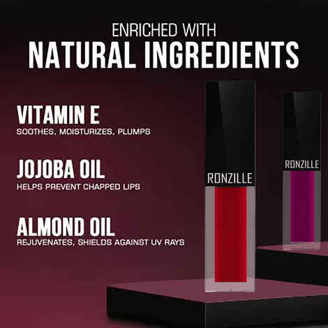 Buy Ronzille Lightweight Duo Liquid Lipstick Infused with Jojoba oil and Vitamin E -03,07 - Purplle