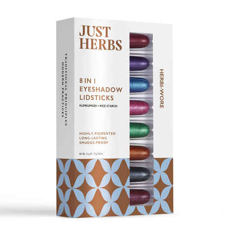 Buy Just Herbs 8 In 1 Herbal Metallic-Shimmer Finish, Long Lasting Eye Shadow Lidstick , Herbi Wore -12 gm - Purplle