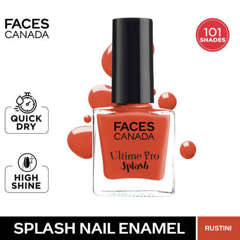FACES CANADA Ultime Pro Splash Nail Enamel - Rustini 60 (8 ml) | Quick Drying | Glossy Finish | Long Lasting | No Chip Formula | High Shine Nail Polish For Women | No Harmful Chemicals