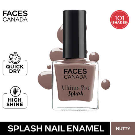 FACES CANADA Ultime Pro Splash Nail Enamel - Nutty 32 (8 ml) | Quick Drying | Glossy Finish | Long Lasting | No Chip Formula | High Shine Nail Polish For Women | No Harmful Chemicals