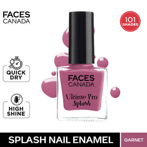 FACES CANADA Ultime Pro Splash Nail Enamel - Garnet 109 (8 ml) | Quick Drying | Glossy Finish | Long Lasting | No Chip Formula | High Shine Nail Polish For Women | No Harmful Chemicals