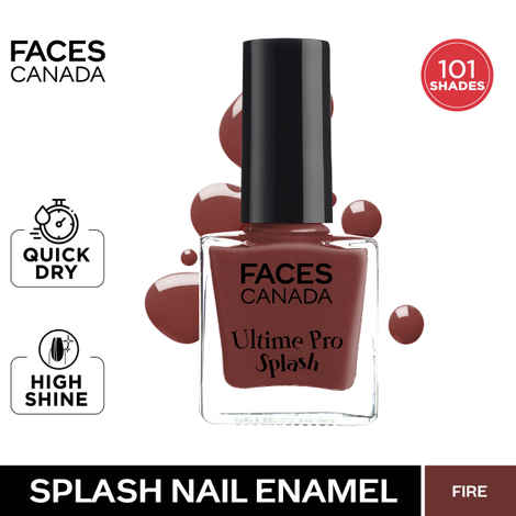 Buy FACES CANADA Ultime Pro Splash Nail Enamel - Fire 122 (8 ml) | Quick Drying | Glossy Finish | Long Lasting | No Chip Formula | High Shine Nail Polish For Women | No Harmful Chemicals - Purplle
