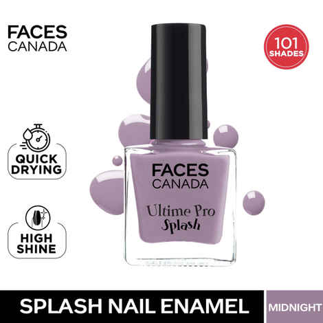 Buy FACES CANADA Ultime Pro Splash Nail Enamel - Midnight 140 (8 ml) | Quick Drying | Glossy Finish | Long Lasting | No Chip Formula | High Shine Nail Polish For Women | No Harmful Chemicals - Purplle