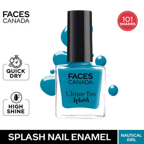 FACES CANADA Ultime Pro Splash Nail Enamel - Nautical Girl 53 (8 ml) | Quick Drying | Glossy Finish | Long Lasting | No Chip Formula | High Shine Nail Polish For Women | No Harmful Chemicals