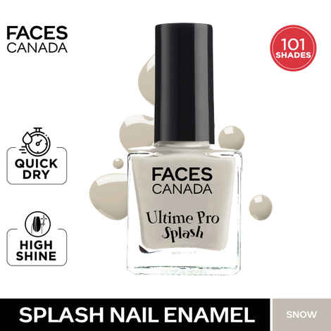 Buy FACES CANADA Ultime Pro Splash Nail Enamel - Snow 146 (8 ml) | Quick Drying | Glossy Finish | Long Lasting | No Chip Formula | High Shine Nail Polish For Women | No Harmful Chemicals - Purplle