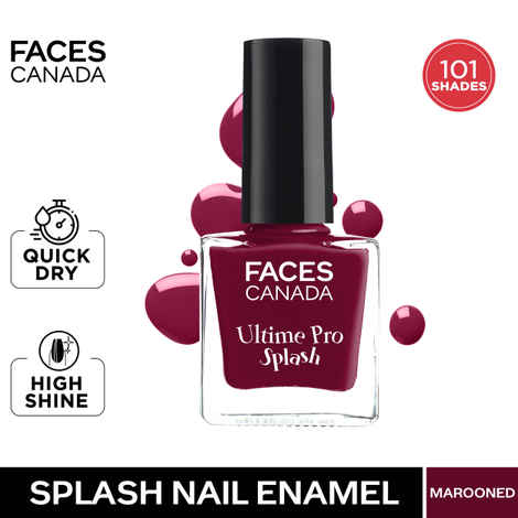FACES CANADA Ultime Pro Splash Nail Enamel - Marooned 401 (8 ml) | Quick Drying | Glossy Finish | Long Lasting | No Chip Formula | High Shine Nail Polish For Women | No Harmful Chemicals