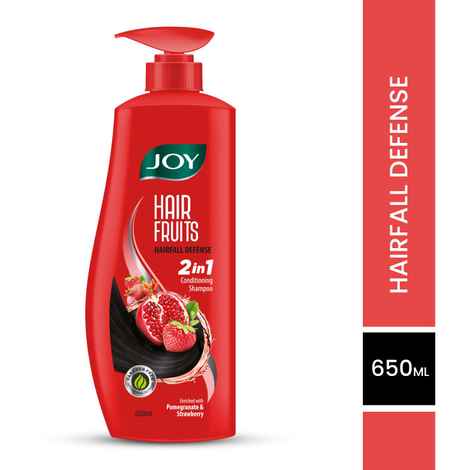 Buy Joy Hair Fruits Hairfall Defense Conditioning Shampoo Enriched with Pomegranate & Strawberry 650 ml - Purplle