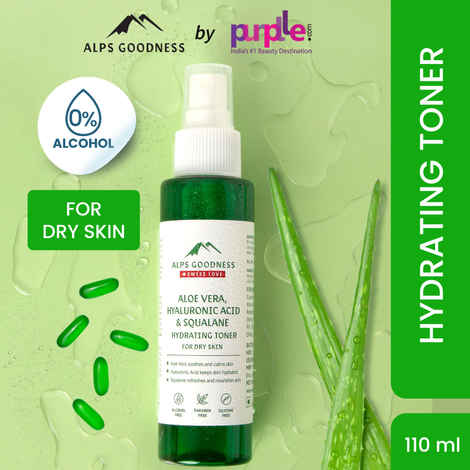 Buy Alps Goodness Aloe Vera Squalane & Hyaluronic Acid Hydrating Toner for Dry Skin (110 ml) | Alcohol free Paraben Free Sulphate Free Silicone Free | Good for pore minimizing/tightening - Purplle